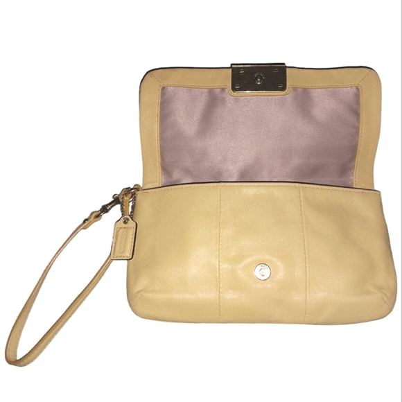 COACH Leather Kristin Wristlet, Canary golden yellow. EUC, carried once. - Picture 3 of 7